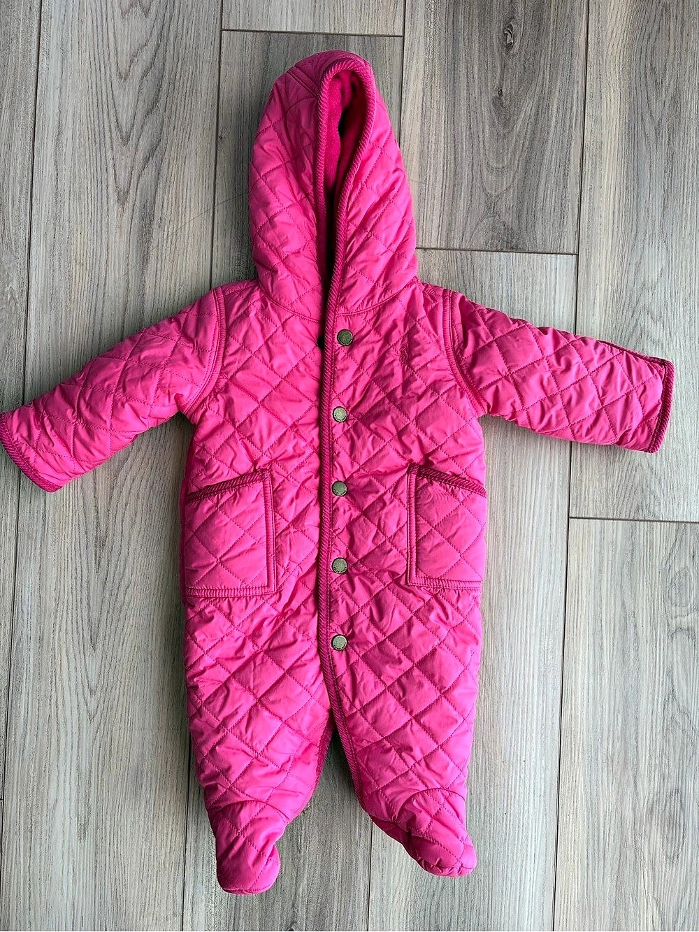 Ralph Lauren Quilted Hooded Bunting Snowsuit Pink Baby (3 months)